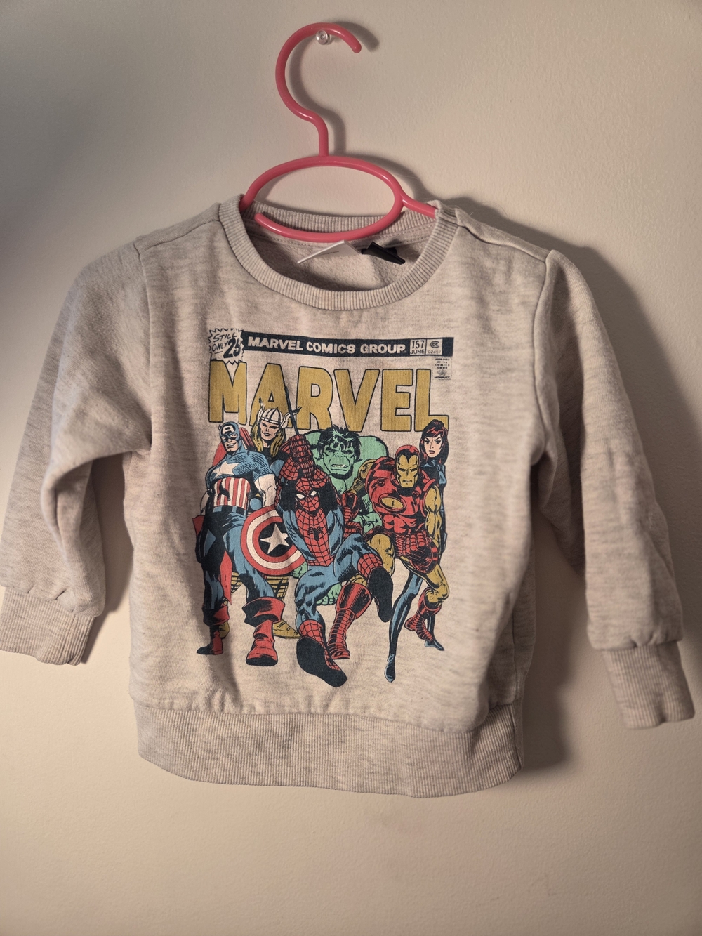 Marvel Kids' Graphic Crewneck Sweatshirt - Light Gray